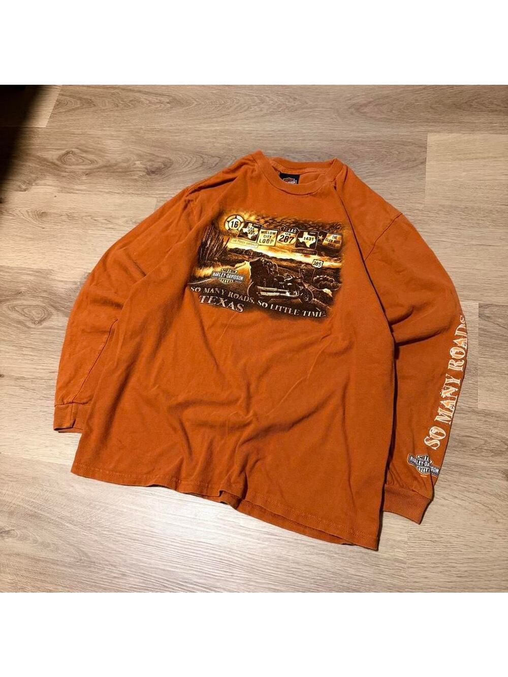 Vintage Harley-Davidson Texas Long Sleeve T-Shirt Barnett El Paso Graphic Tee L